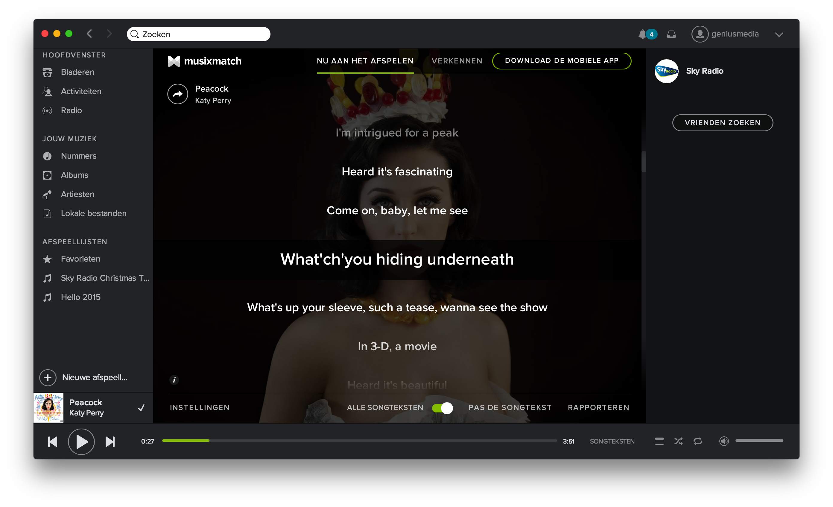 Songtekst Spotify App